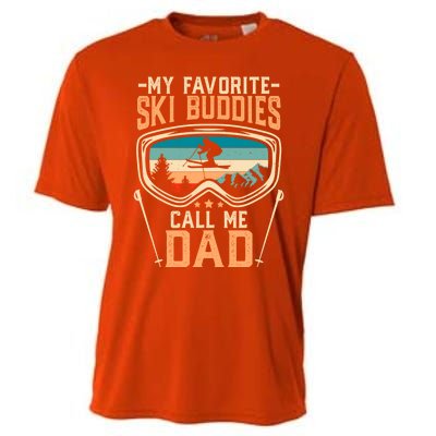 Skiing Gift My Favorite Ski Buddies Call Me Dad Funny Gift Cooling Performance Crew T-Shirt