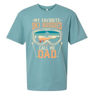 Skiing Gift My Favorite Ski Buddies Call Me Dad Funny Gift Sueded Cloud Jersey T-Shirt