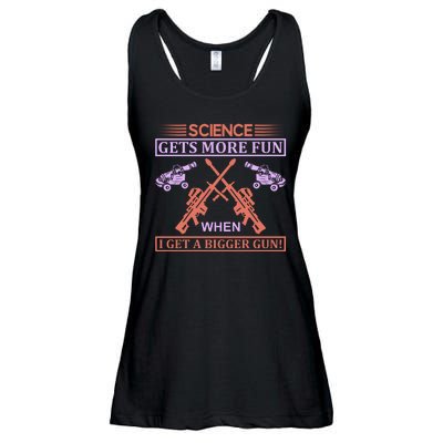 Science Gets More Fun When I Get A Bigger Gun Ladies Essential Flowy Tank