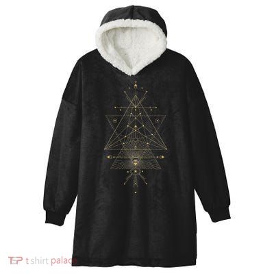 Sacred Geometry Mystical Symbol Hooded Wearable Blanket
