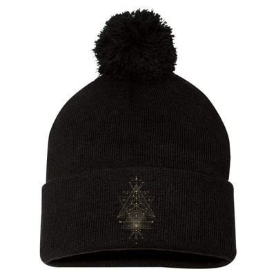Sacred Geometry Mystical Symbol Pom Pom 12in Knit Beanie