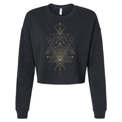 Sacred Geometry Mystical Symbol Cropped Pullover Crew