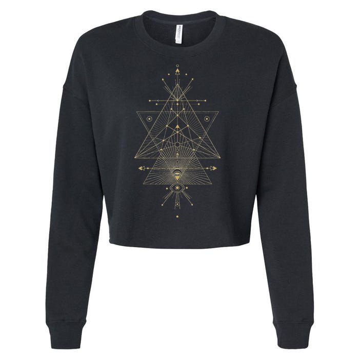 Sacred Geometry Mystical Symbol Cropped Pullover Crew