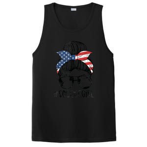 Soccer Girl Messy Hair Bun United States Football PosiCharge Competitor Tank