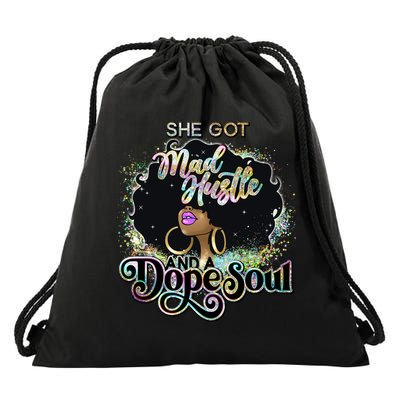 She Got Mad Hustle And Dope Soul Black Girl Melanin Drawstring Bag