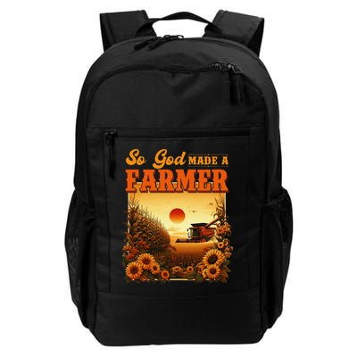 So God Made A Farmer Farm Life Christian Vintage Sunflower Backpack