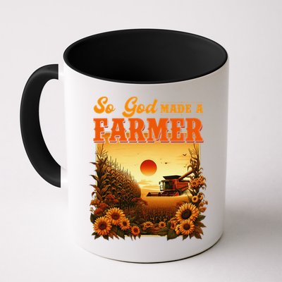 So God Made A Farmer Farm Life Christian Vintage Sunflower Mug