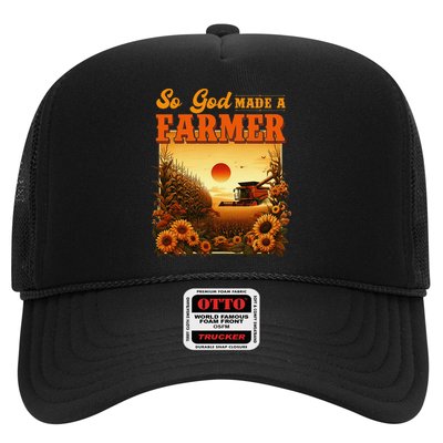 So God Made A Farmer Farm Life Christian Vintage Sunflower Hat