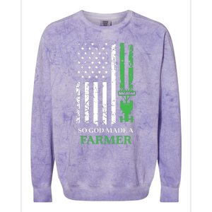 So God Made A Farmer Farming Farmer Colorblast Crewneck Sweatshirt