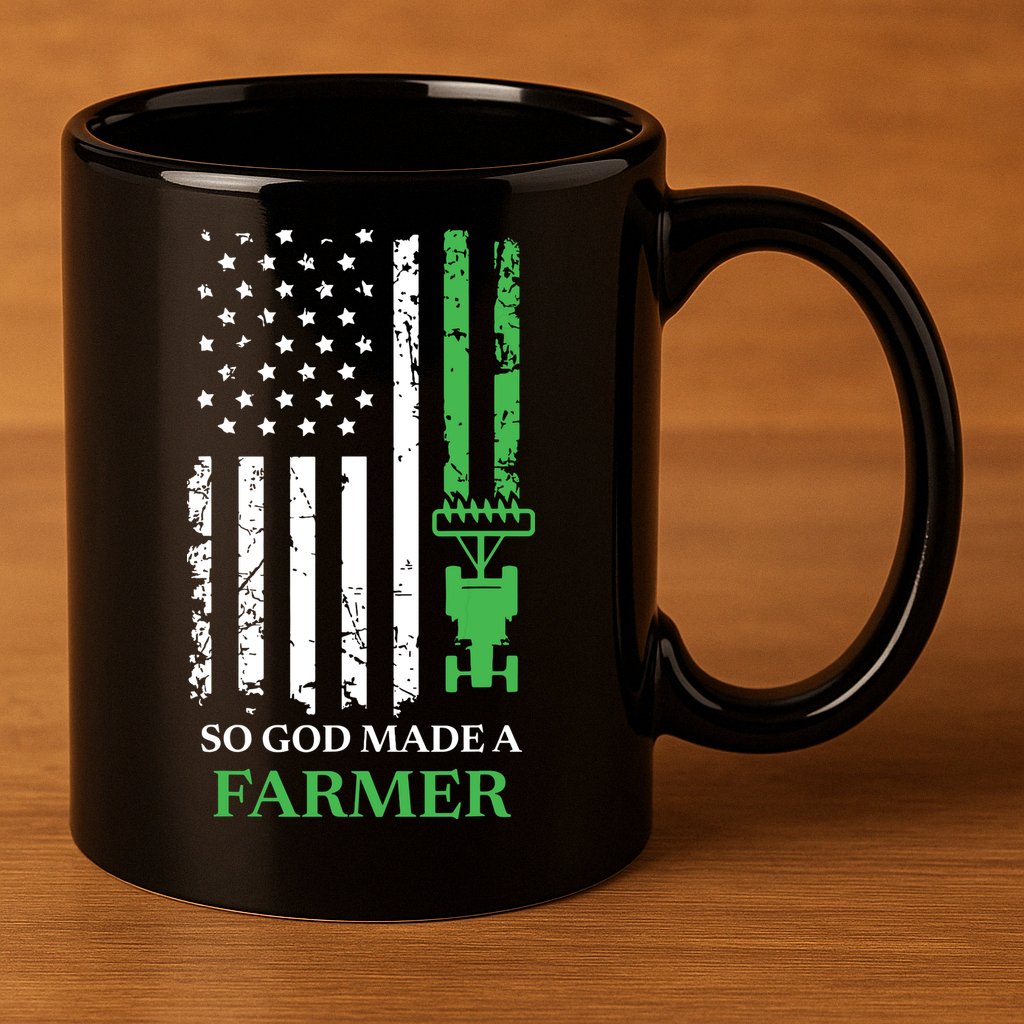 So God Made A Farmer Farming Farmer 11oz C Handle Ceramic Mug