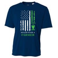 So God Made A Farmer Farming Farmer Cooling Performance Crew T-Shirt