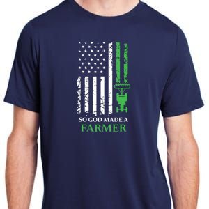 So God Made A Farmer Farming Farmer Adult ChromaSoft Performance T-Shirt