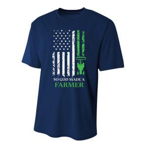 So God Made A Farmer Farming Farmer Performance Sprint T-Shirt