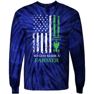 So God Made A Farmer Farming Farmer Tie-Dye Long Sleeve Shirt