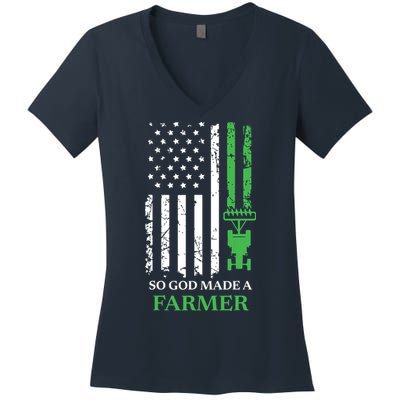 So God Made A Farmer Farming Farmer Women's V-Neck T-Shirt