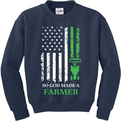 So God Made A Farmer Farming Farmer Kids Sweatshirt