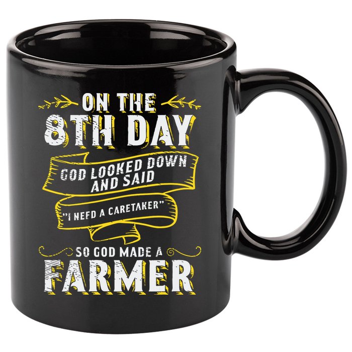 So God Made A Farmer Farming Agriculture 11oz C Handle Ceramic Mug