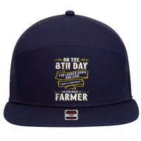 So God Made A Farmer Farming Agriculture 7 Panel Mesh Trucker Snapback Hat