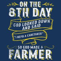 So God Made A Farmer Farming Agriculture 7 Panel Mesh Trucker Snapback Hat