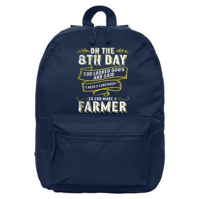 So God Made A Farmer Farming Agriculture 16 in Basic Backpack