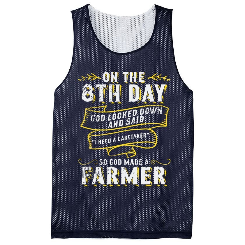 So God Made A Farmer Farming Agriculture Mesh Reversible Basketball Jersey Tank