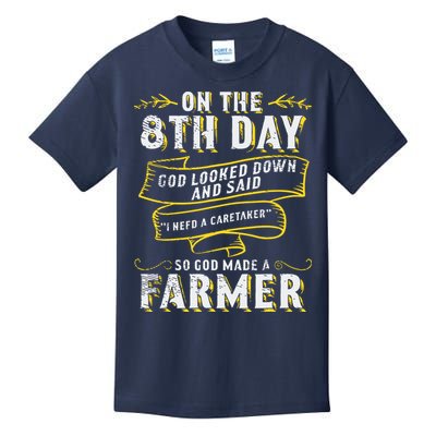 So God Made A Farmer Farming Agriculture Kids T-Shirt
