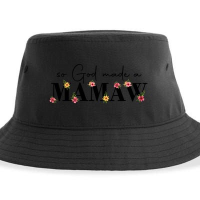 So God Made A Mamaw Flower Grandma Happy Mothers Day Gift Sustainable Bucket Hat