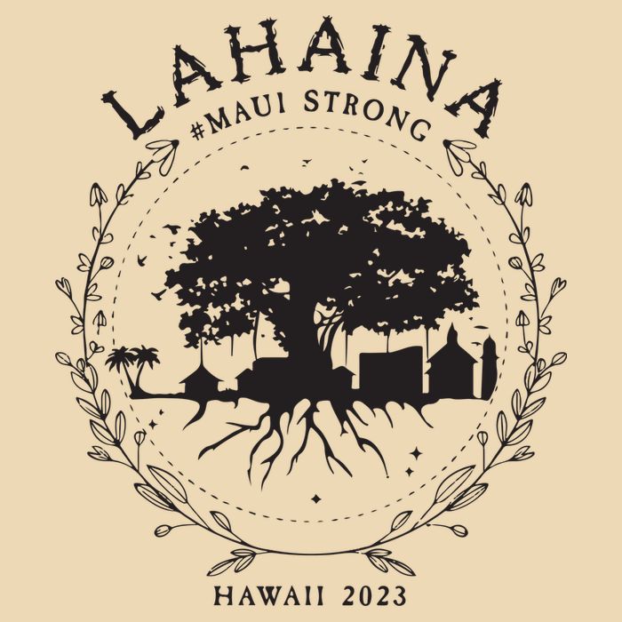 Supportive Golden Maui Strong Lahaina Banyan Tree Maui Hawaii Shoreline Drawstring Bag
