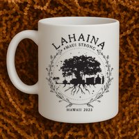 Supportive Golden Maui Strong Lahaina Banyan Tree Maui Hawaii Shoreline Mug