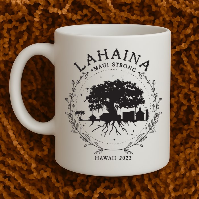 Supportive Golden Maui Strong Lahaina Banyan Tree Maui Hawaii Shoreline Mug