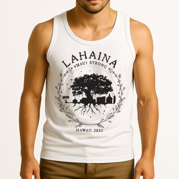 Supportive Golden Maui Strong Lahaina Banyan Tree Maui Hawaii Shoreline Tank Top