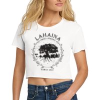 Supportive Golden Maui Strong Lahaina Banyan Tree Maui Hawaii Shoreline Crop Top