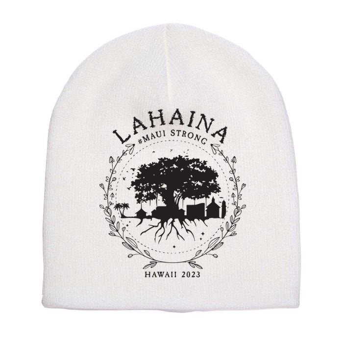 Supportive Golden Maui Strong Lahaina Banyan Tree Maui Hawaii Shoreline Short Acrylic Beanie