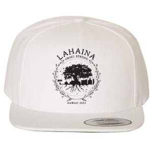 Supportive Golden Maui Strong Lahaina Banyan Tree Maui Hawaii Shoreline Wool Snapback Cap