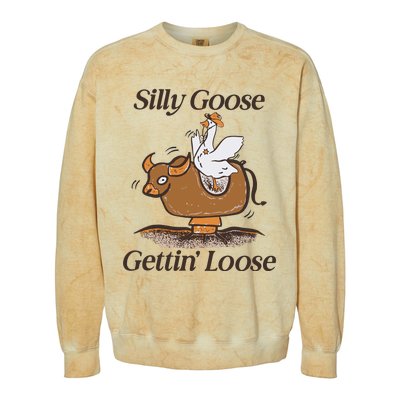 Silly Goose Mechanical Bull Gettin Loose Limited Colorblast Crewneck Sweatshirt