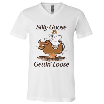 Silly Goose Mechanical Bull Gettin Loose Limited V-Neck T-Shirt