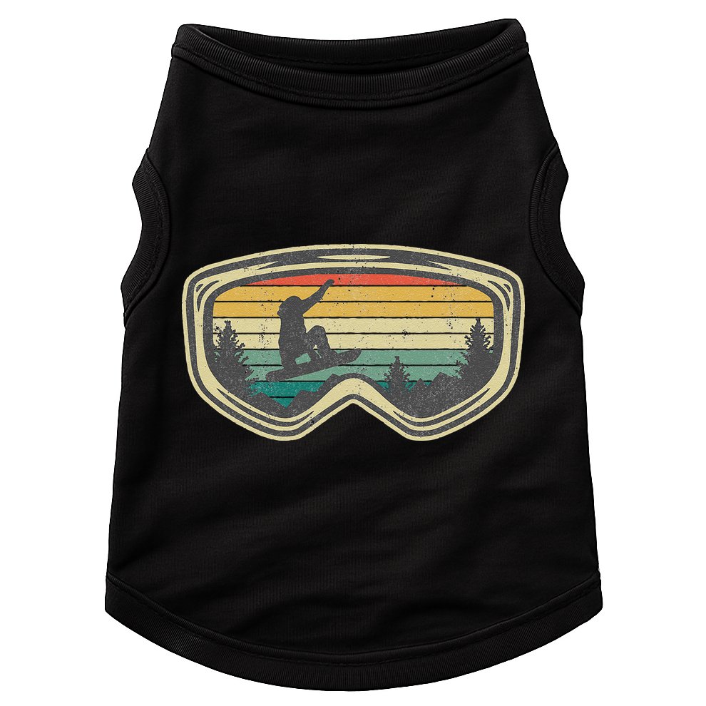 Snowboard Goggles Mountain Snowboarding Retro Vacation  Doggie Tank