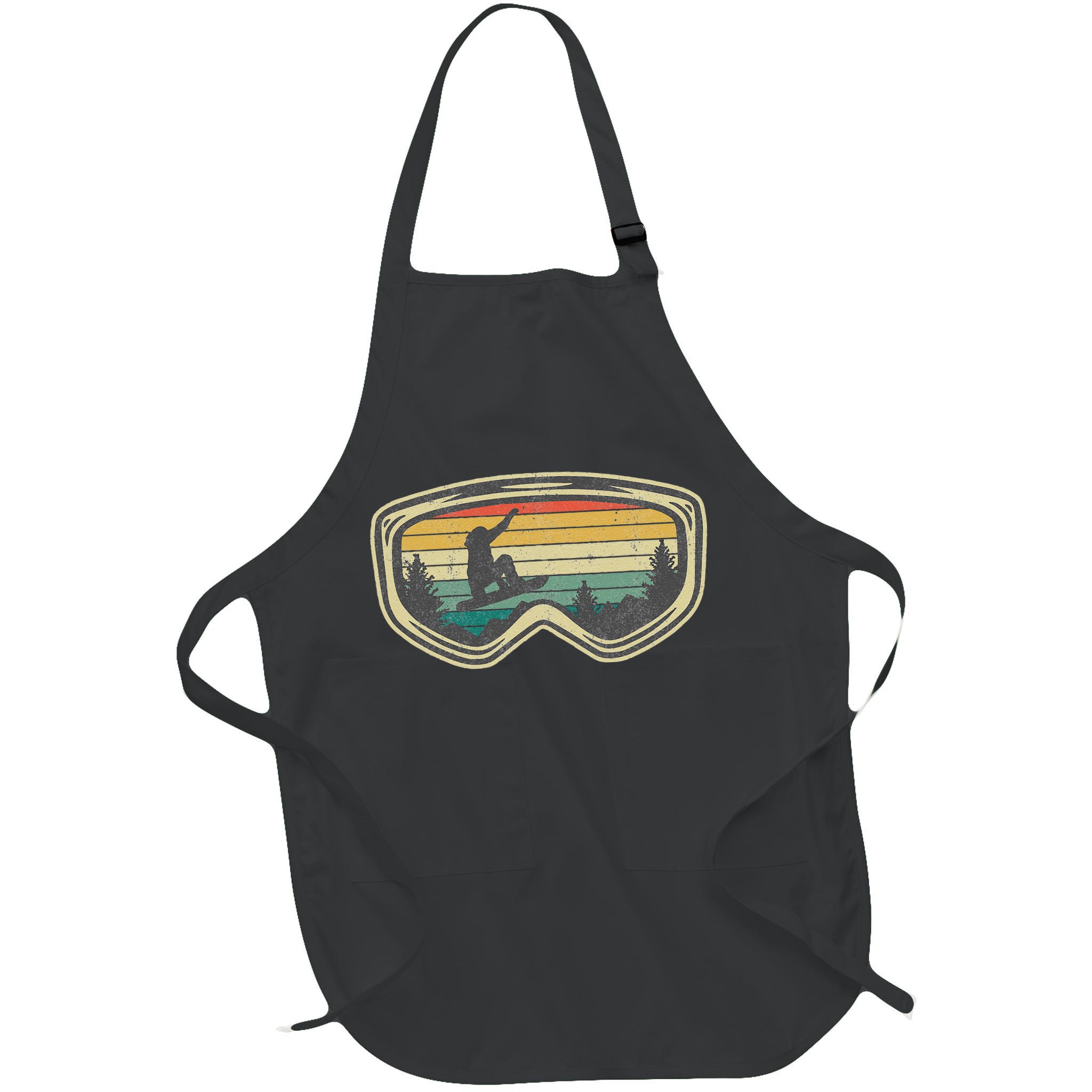 Snowboard Goggles Mountain Snowboarding Retro Vacation  Apron