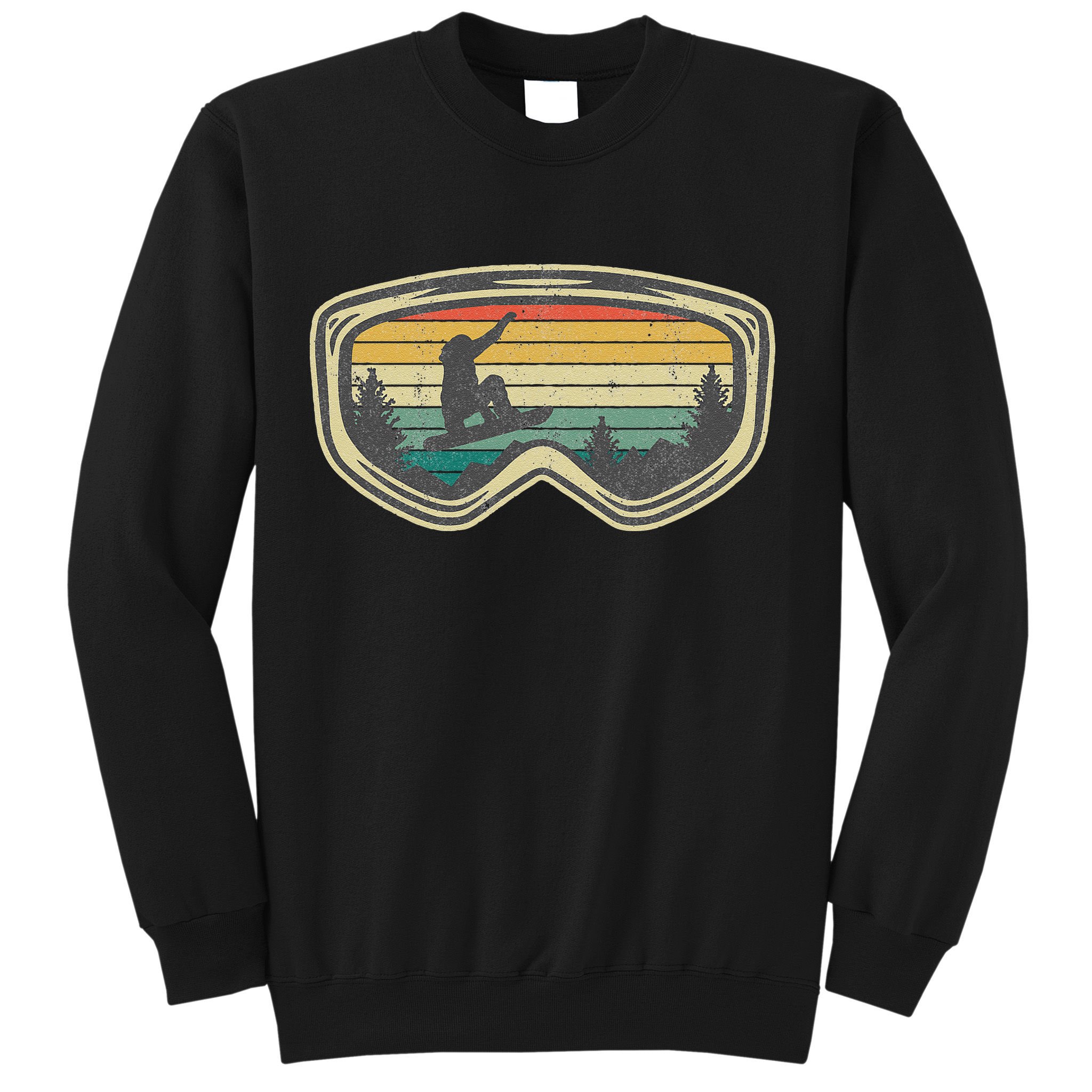 Snowboard Goggles Mountain Snowboarding Retro Vacation  Sweatshirt