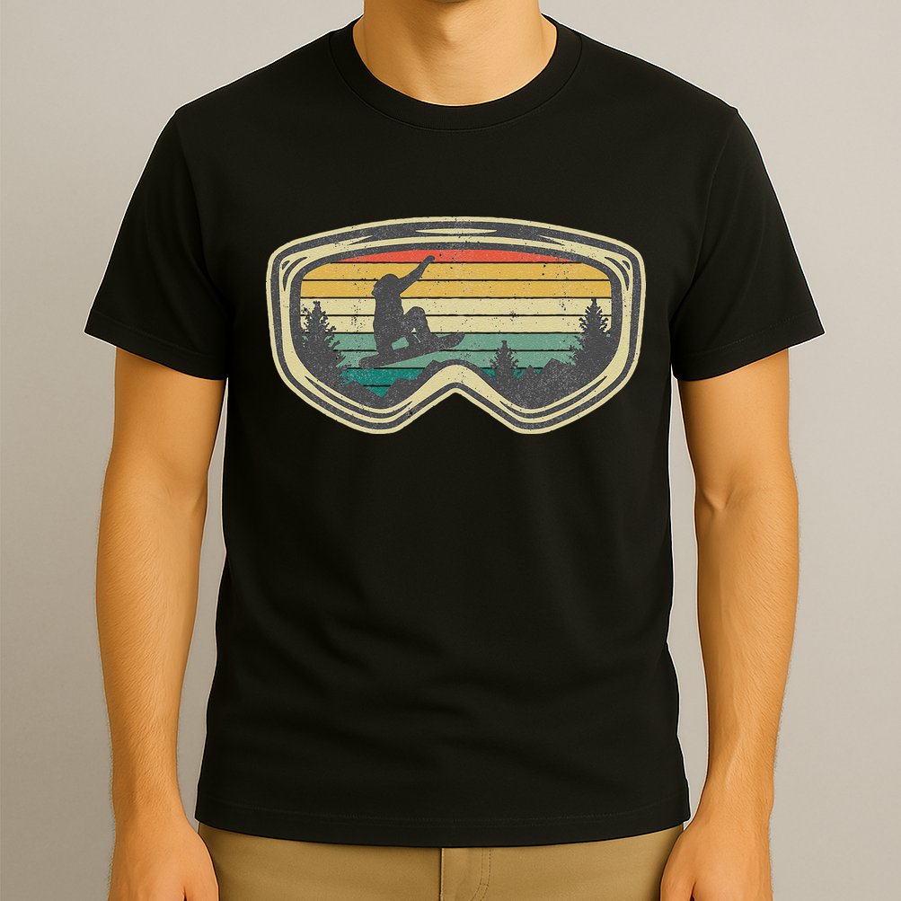 Snowboard Goggles Mountain Snowboarding Retro Vacation  T-Shirt