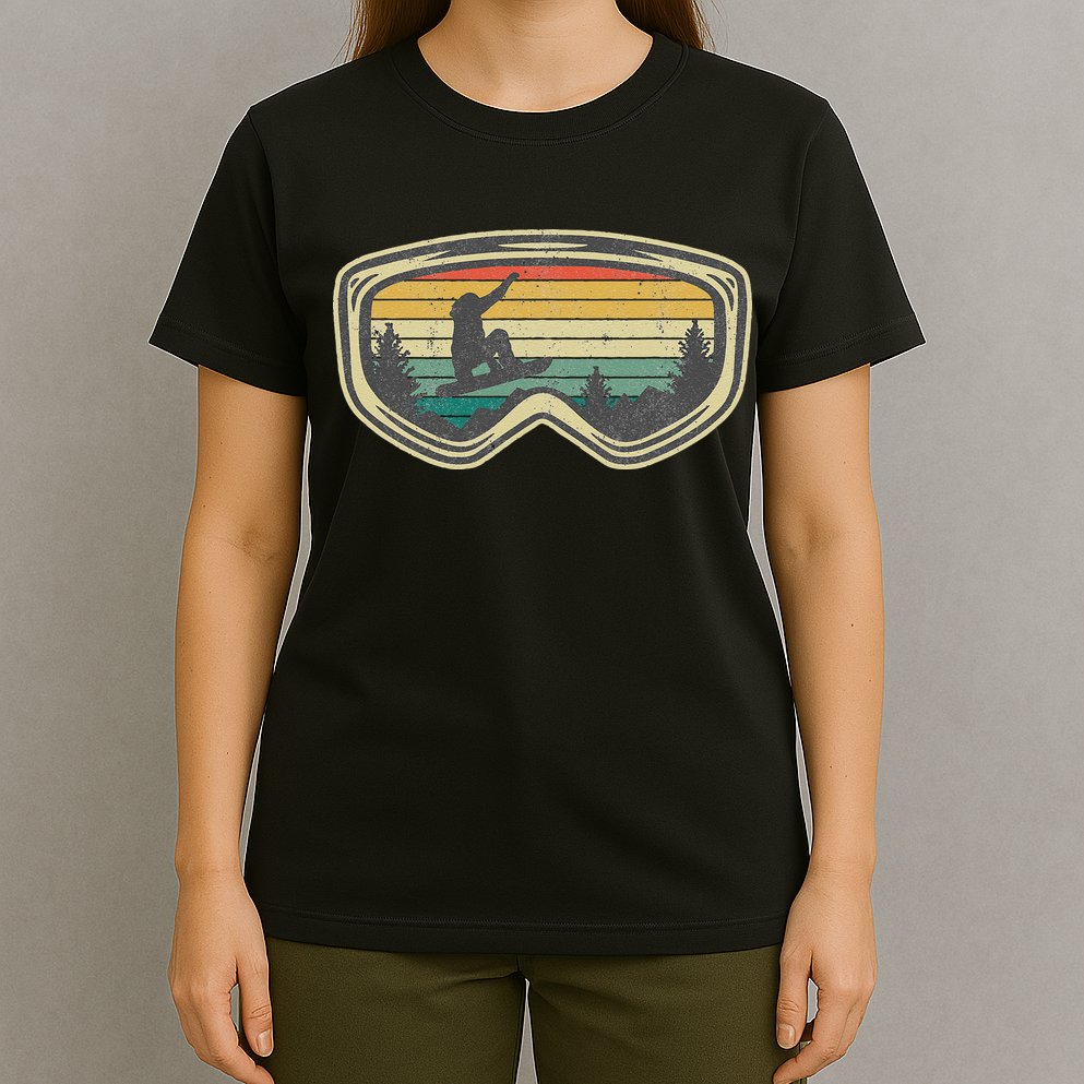Snowboard Goggles Mountain Snowboarding Retro Vacation  T-Shirt