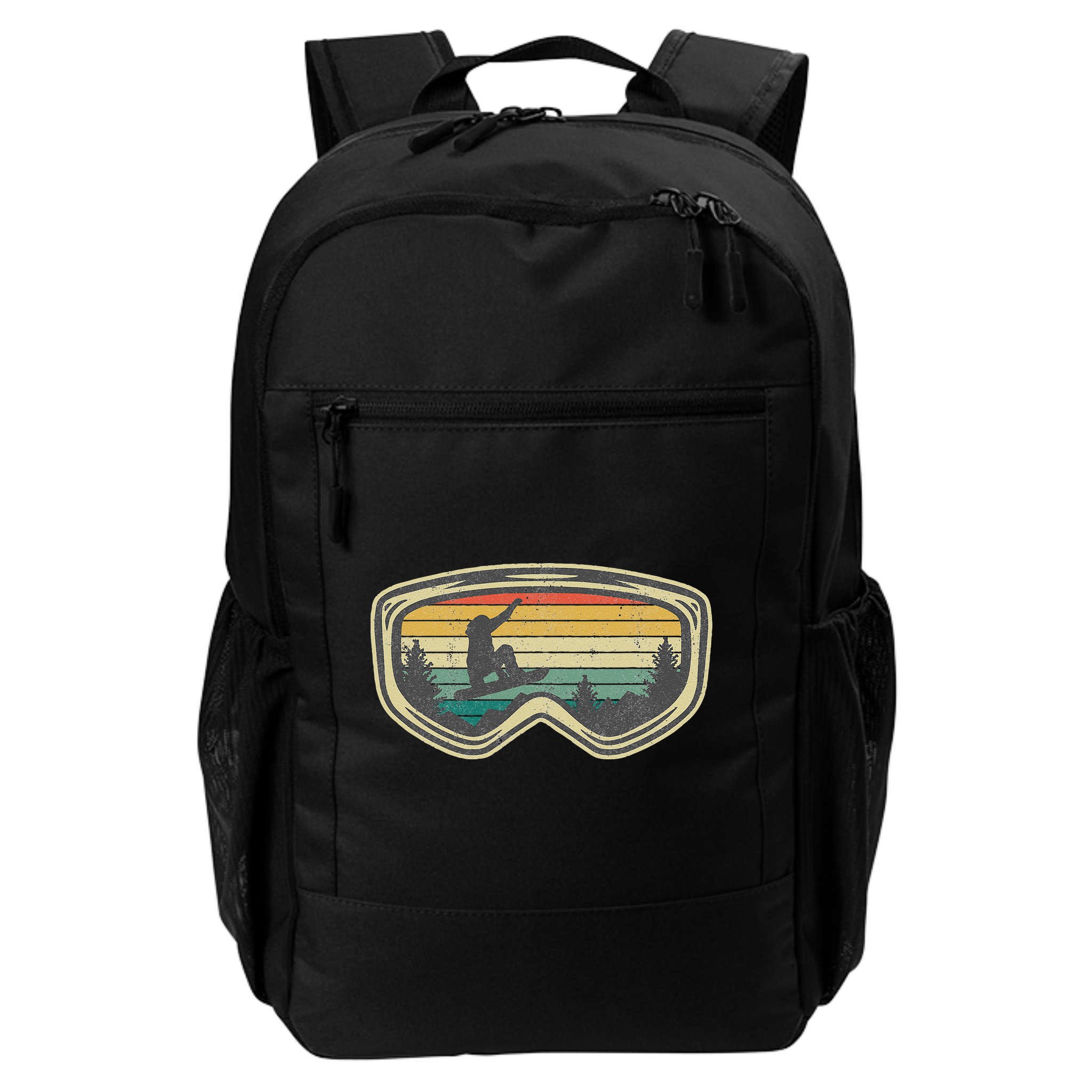 Snowboard Goggles Mountain Snowboarding Retro Vacation  Backpack