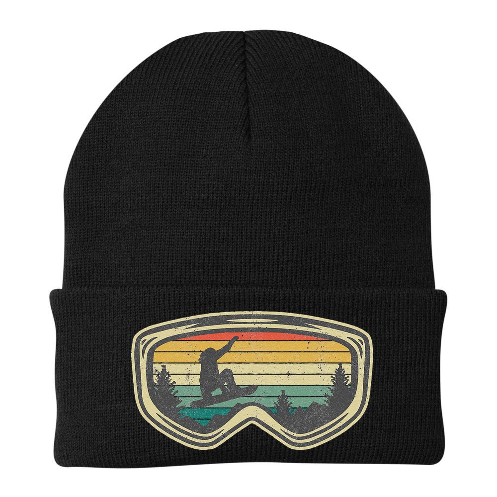 Snowboard Goggles Mountain Snowboarding Retro Vacation  Beanie