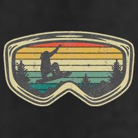 Snowboard Goggles Mountain Snowboarding Retro Vacation  Beanie
