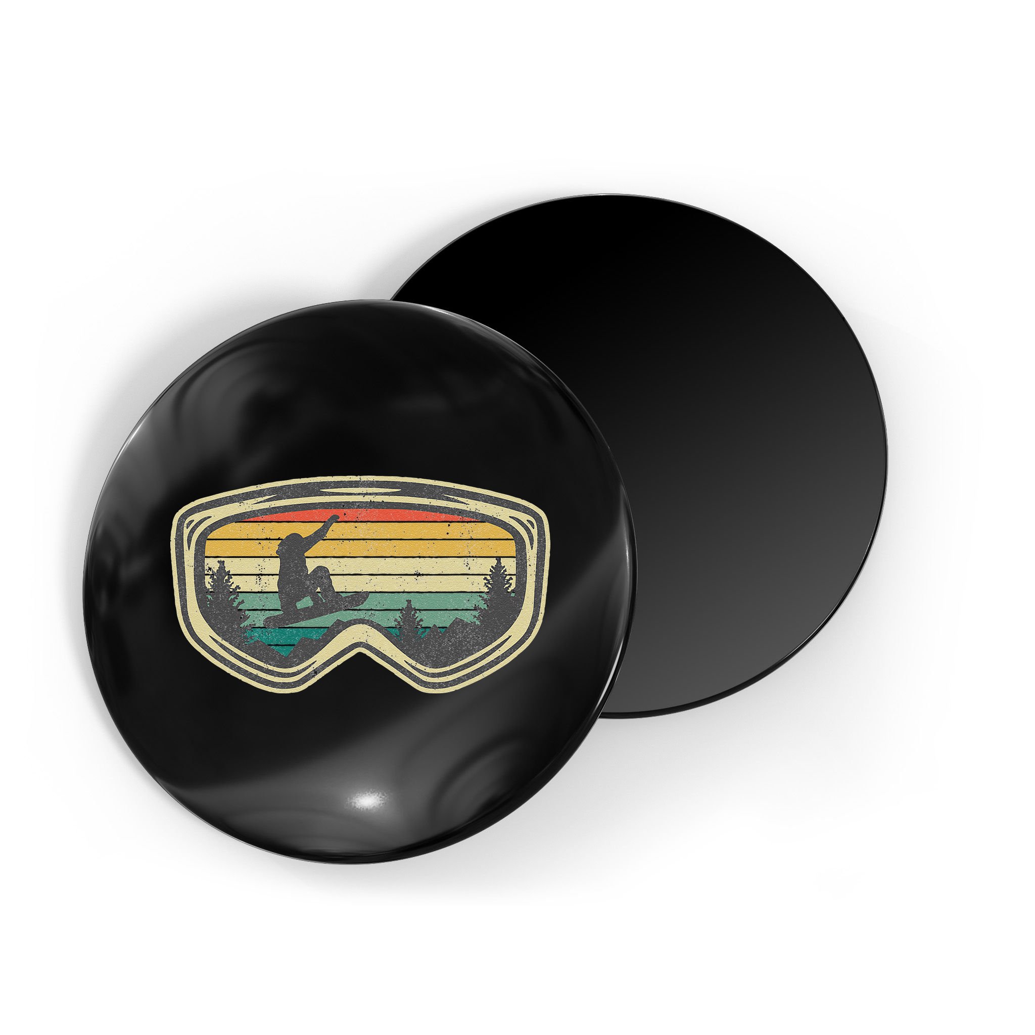Snowboard Goggles Mountain Snowboarding Retro Vacation  Magnet