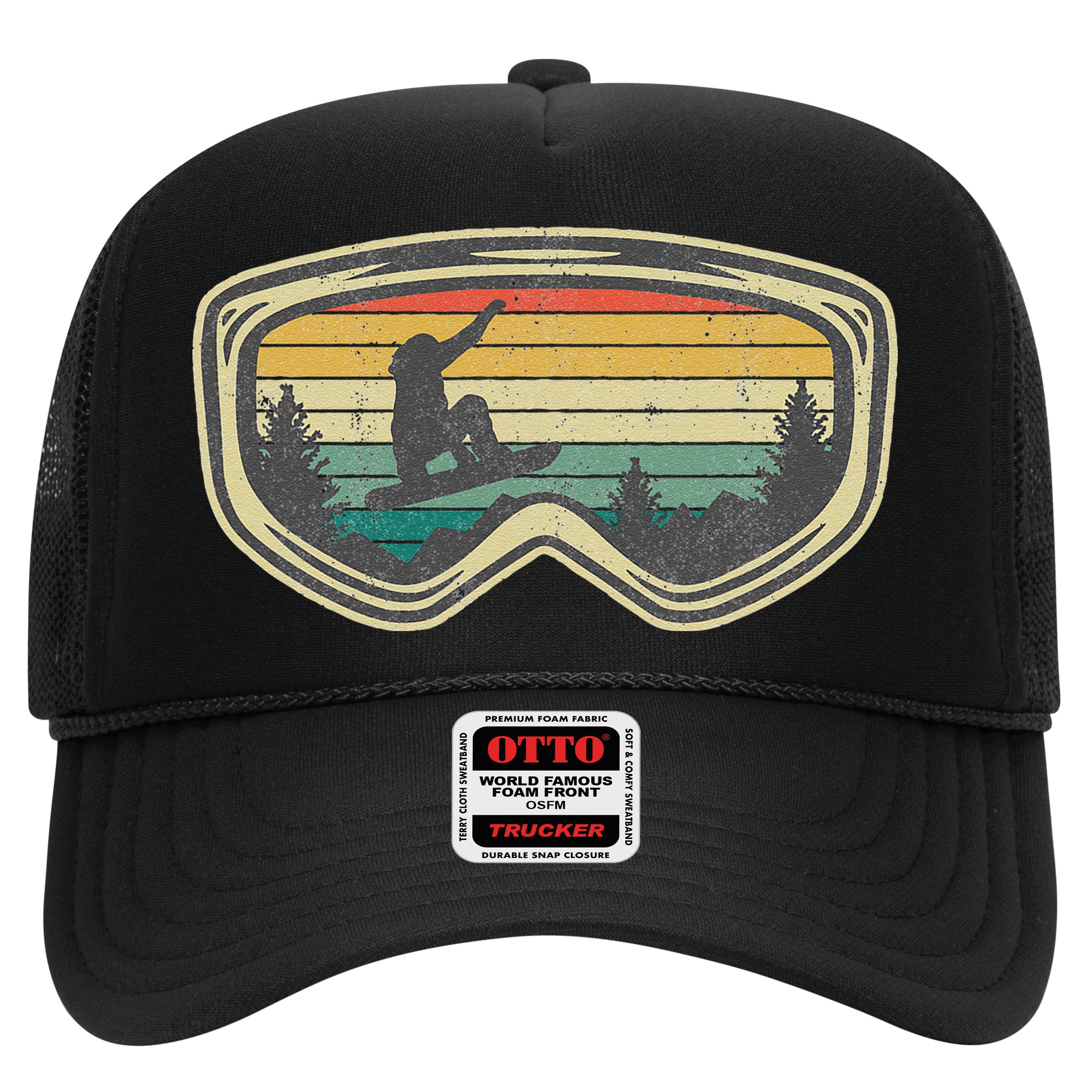 Snowboard Goggles Mountain Snowboarding Retro Vacation  Hat