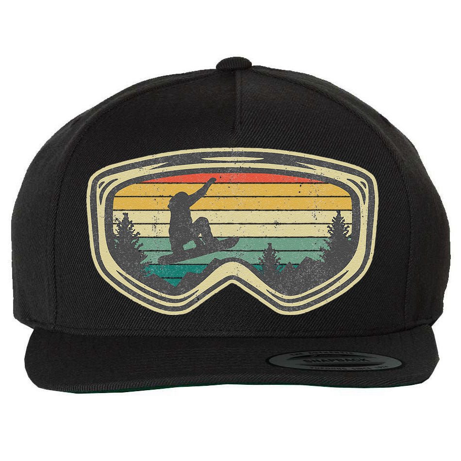 Snowboard Goggles Mountain Snowboarding Retro Vacation  Wool Snapback Cap