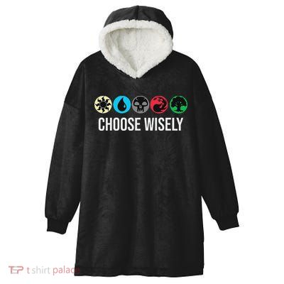 Symbols Gathering Magic Choose Wisely Blue Red Green Hooded Wearable Blanket