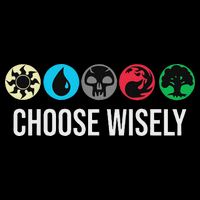 Symbols Gathering Magic Choose Wisely Blue Red Green Button