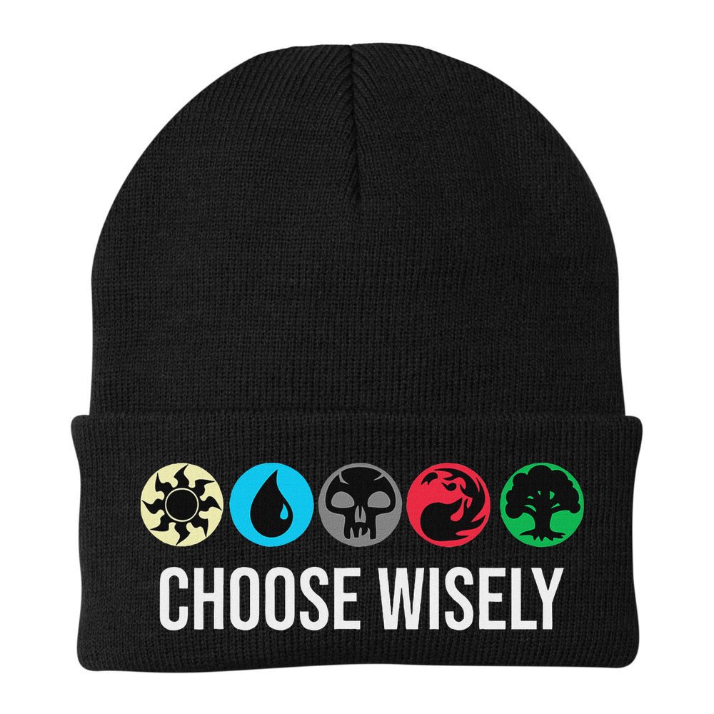 Symbols Gathering Magic Choose Wisely Blue Red Green Beanie